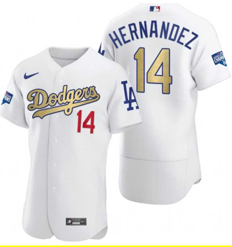 Dodgers 14 Enrique Hernandez White Gold Nike 2020 World Series Champions Flexbase Jersey Dzhi,We sell and wholesale Dodgers 14 Enrique Hernandez White Gold Nike 2020 World Series Champions Flexbase Jersey Dzhi on line form chian!